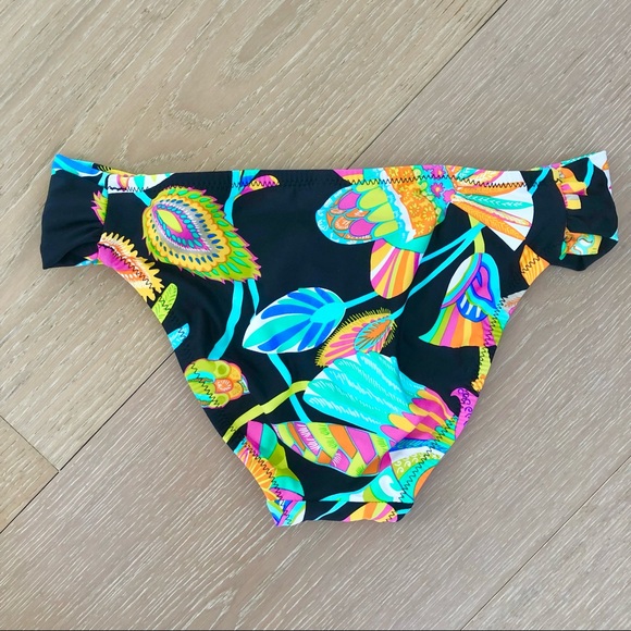 ⭐️Trina Turk⭐️Tankini Halter Set Neon Floral Paisley Black Swimsuit Swim Bikini - Picture 6 of 13